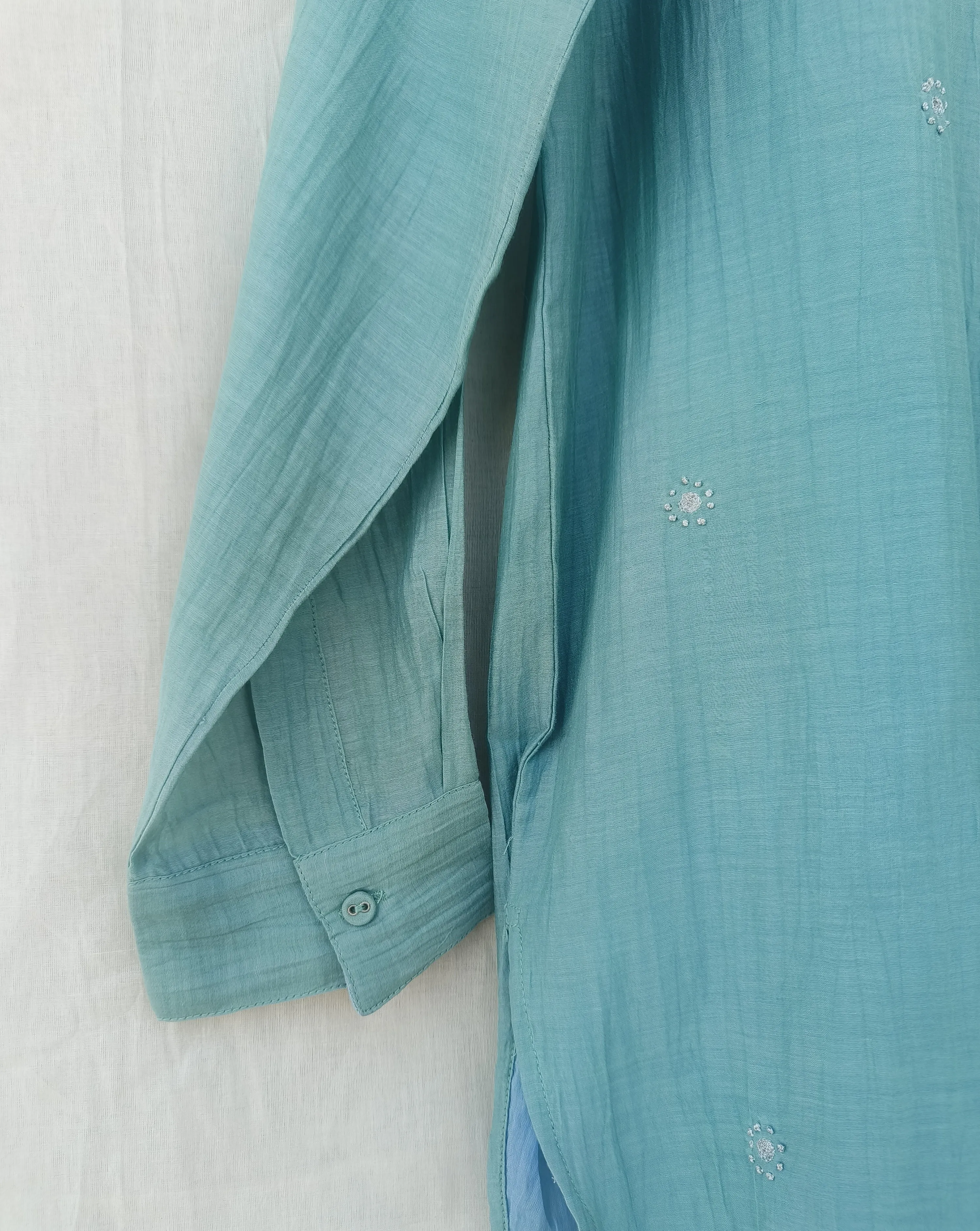Zoya Button-down Embroidered Long Shirt