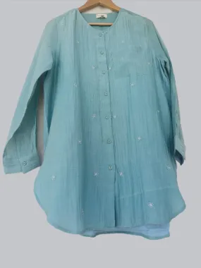 Zoya Button-down Embroidered Long Shirt